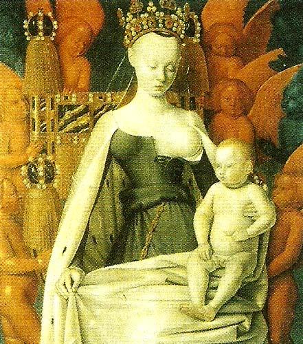 Jean Fouquet madonna och barn oil painting picture